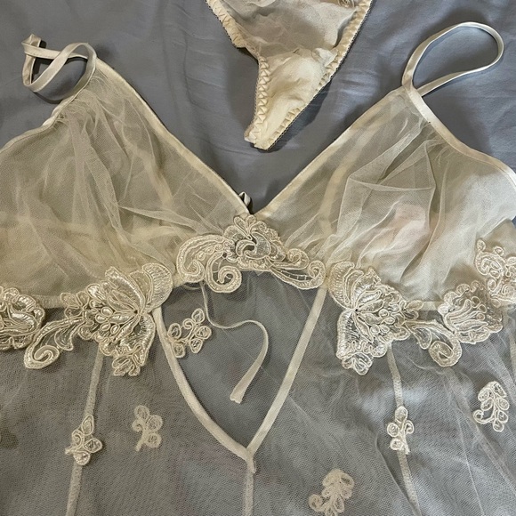 Vintage Victoria’s Secret Sheer Baby Doll Gown & Panties Unworn M Medium Sexy - Picture 5 of 11